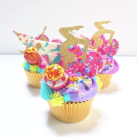 Gymnastic Cupcake Ideas, Gymnastics Cupcake Toppers, Gymnastics Birthday Cupcakes, Cartwheels And Cupcakes Birthday, Gymnastics Cupcakes Ideas, Gymnastics Theme Birthday Party Cake, Gymnastics Cake Ideas, Gymnastics Cupcakes, Gymnastics Theme Birthday