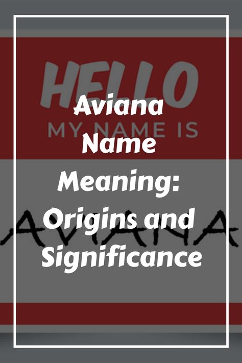 If you’re looking for a unique and beautiful name for your baby girl, Aviana might be the perfect choice. This name has Latin origins and means “bird”. It is Aviana Name, Beautiful Name, Meaningful Names, Hebrew Names, Classic Names, Chinese Name, Name Generator, Name Meaning, Unique Names