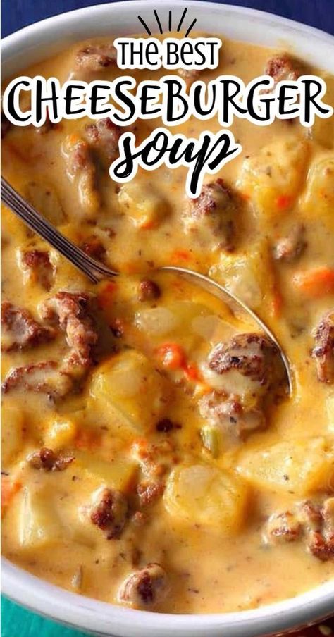 #Low-CarbSoupOptions Cheeseburger Soup Recipe, Ham Recipes Crockpot, Slow Cooker Ham Recipes, Recipes By Ingredients, Cheese Burger Soup Recipes, Slow Cooker Ham, Beef Soup Recipes, Southern Recipes Soul Food, Cheeseburger Soup