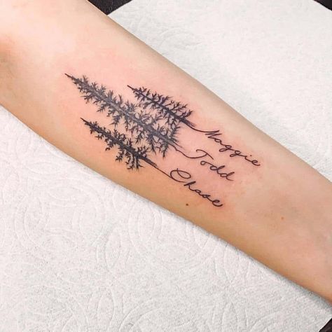 Tree Arm Tattoo, Tree Silhouette Tattoo, Simple Tree Tattoo, Tree Tattoo Arm, Tree Tattoo Men, Arm Tattoo Ideas, Family Tree Tattoo, Tattoos With Kids Names, Cool Arm Tattoos