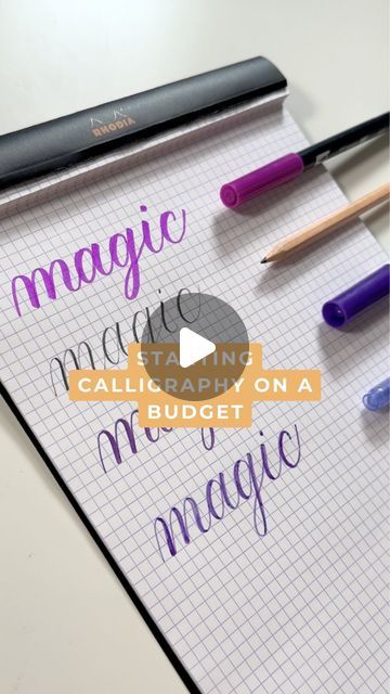 Becca Courtice on Instagram: "How to learn calligraphy on a budget! 💰🙌🏻

You don’t need fancy pens to get started. Here are three tools you probably already have to learn calligraphy:

✏️ A Pencil - any pencil with a “B” in the name should be a soft lead that allows you to press softer and harder for thinner and thicker lines

🖊️ A Marker - markers from brands like Crayola that you (or your kids) have lying around the house are a great way to practice! 

✍🏻 Faux Calligraphy with any writing utensil - just write out the words, then go back to add the thicker downstrokes. I have a YouTube video on this! 

And my FREE calligraphy course, ShowMeYourDrills, will walk you through every step with worksheets for more practice. 🤗

You can find all of these resources through the link in my bio How To Write Calligraphy With Pen, How To Write Calligraphy Step By Step, Cool Ways To Write Your Name, How To Caligraphy, How To Learn Calligraphy, Calligraphy Course, Free Calligraphy, Fancy Pens, Faux Calligraphy