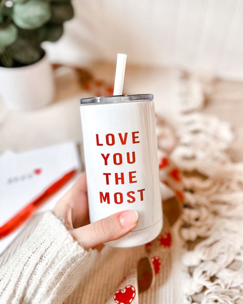 "✨✨Who doesn't love a discount? Join our email list to save on your purchase. Sign up here: https://bit.ly/3nLwsrs ✨✨ These Valentine's Day stainless steel cups are printed with permanent ink in our Reading, Pennsylvania studio. Crafted with high quality, double wall stainless steel to retain cold drinks for up to 6 hours and hot liquids up to 3 hours. Featuring a screw on, translucent lid for a tight fit & paired with a removable slide closure tab for easy cleaning. Each tumbler includes a whit Valentine Kids, Reading Pennsylvania, Valentine Gifts For Kids, Gifts For A Baker, Straw Cup, Love You The Most, Personalized Cakes, Stainless Steel Cups, Kitchen Gift