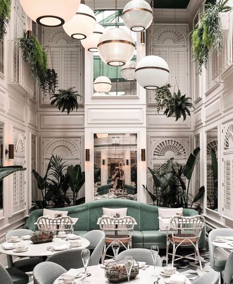 London Hotels, Design Milk, Town And Country, Tea Room, Restaurant Design, Decor Inspiration, Ceiling, Restaurant, London