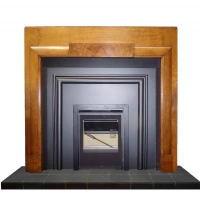 Wood Mantel Fireplace, Art Deco Fireplace Surround, 1930s Fireplace, Stove Surround, Wooden Fire Surrounds, Art Deco Fireplace, Fireplaces For Sale, Mantel Fireplace, Wood Mantel