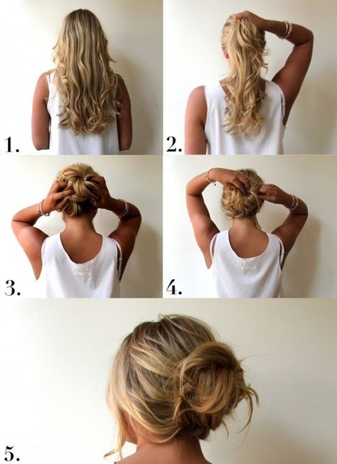 MESSY BUN TUTORIAL | She's Beautiful Easy Updo, Long Hair Tutorial, Hair Envy, Great Hair, Messy Bun, Hair Dos, Hair Skin, About Hair, Gorgeous Hair