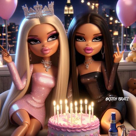 It’s my friends birthday @daisybanksbratz go say happy birthday!!!! 💕 It's My Birthday Aesthetic, Bratz Birthday, Bratz Party, Bratz Art, Eccentric Art, 33rd Birthday, Barbie Room, Bratz Girls, Abstract Wallpaper Backgrounds