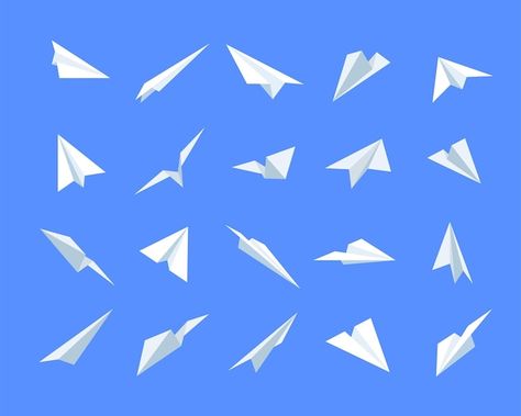 Paper Airplane Illustration, Paper Airplane Game, Airplane Images, Fun Math Projects, Make Paper Plane, Math Movies, Airplane Illustration, Flight Patterns, Fly Paper