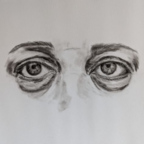 This is a drawing of my eyes which I took a photo of when grieving for my wee nanny. Sometimes capturing those moments although doesn't feel the most comfortable, it feels vulnerable and raw. I always think how much it would transfer through to art. Art is so emotive and it helps connect and release (at least for me). I miss my nanny so much and I remember in this moment sitting on the step out the back just wanting to give her a wee hug and tell her I love her. Grief is hard and it can c... Charcoal Art, Ap Art, I Love Her, So Grateful, Drawing Tips, Tell Her, A Drawing, My Eyes, Nanny