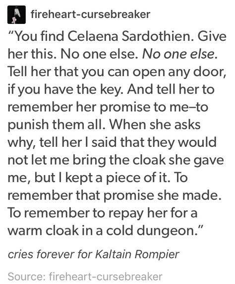 I have goosebumps and I'm crying all over again it's been a year since this book and I'm still crying and now I'm crying over EoS too ugh Kaltain Rompier, Aelin Fireheart, Queen Of Shadows, Throne Of Glass Quotes, Tog Series, Throne Of Glass Fanart, Throne Of Glass Books, Crown Of Midnight, Empire Of Storms