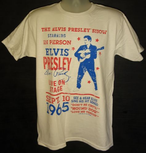 Elvis Presley Unisex Adult Medium T-Shirt Brand New! | eBay Elvis Presley Live, Everly Brothers, Sun Records, Shirt Prints, Concert Tshirts, T Shirt Brand, Hit Songs, Shirt Brand, Elvis Presley