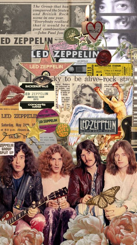 Led Zeppelin Wallpaper, Zed Leppelin, Led Zeppelin Poster, Glam Aesthetic, Rock N Roll Art, Led Zep, Music Collage, British Rock, Robert Plant