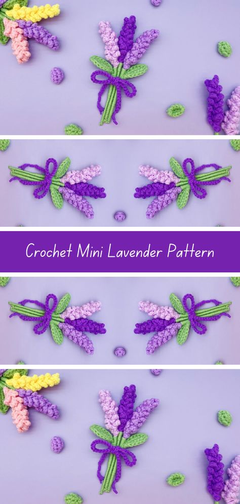 DIY crochet mini lavender pattern tutorial. Perfect for beginners, this charming design adds a touch of elegance to any space. Follow step-by-step instructions to create your own! Crochet Butterfly Applique, Crochet Butterfly Free Pattern, Lavender Pattern, Butterfly Patterns, Crochet Butterfly Pattern, Butterfly Applique, Applique Tutorial, Crochet Patterns Free Beginner, Easy Crochet Patterns Free