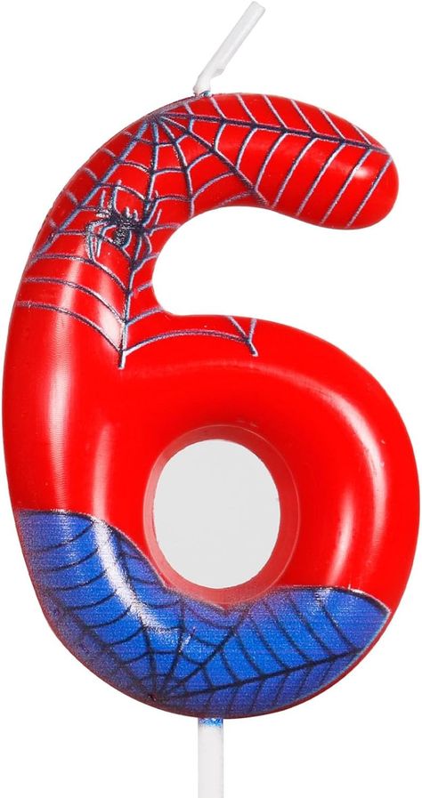 Amazon.com: Red Blue Spider 6th Birthday Candles Number 6 Candle Cake Topper Spider Cartoon Themed Happy 6th Birthday Cake Decorations for Boys Girls Kids Party Supplies Spider Ornament Décor : Home & Kitchen Spiderman 6th Birthday Party, 6th Birthday Cake, Spider Cartoon, 6th Birthday Boys, Birthday Cake Decorations, Spider Ornament, 6th Birthday Cakes, Dj Logo, Happy 6th Birthday