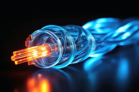 A big fiber optic cable emitting light created with generative AI technology stock image Fiber Optic Cable Logo, Fibre Optic Lamp, Optical Fibre, Vintage Fiber Optic Lamp, Technology Illustration, Optical Fiber, Fibre Optics, Fiber Optic Cable, Fiber Optic