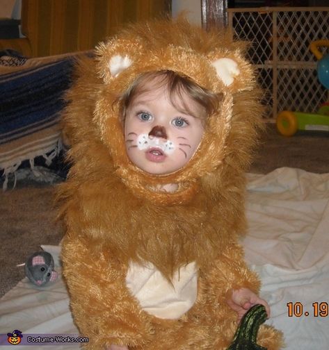 Kids Lion Face Paint, Lion Makeup Kids, Cowardly Lion Halloween Costume, Teddy Accessories, Lion Face Paint Easy, Lion Toddler Costume, Cowardly Lion Costume, Baby Lion Costume, Lion Face Paint