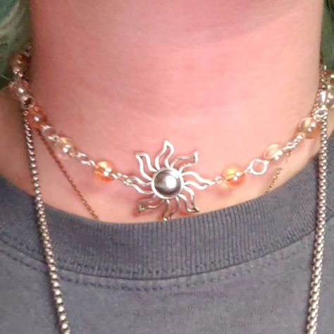 sun choker style necklace:) #necklaces #necklace #sun #sunnecklace #fyp #fup