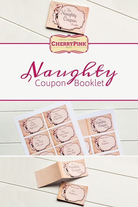 Surprise your loved one with these Printable Naughty Coupons, a great last minute valentine gift for men or women! Homemade Coupons For Boyfriend, Dirty Coupons For Boyfriend, Coupon Books For Boyfriend, Free Coupon Template, Pink Prints, Coupons For Boyfriend, Mens Valentines Gifts, Paper Craft Tutorials, Coupon Template