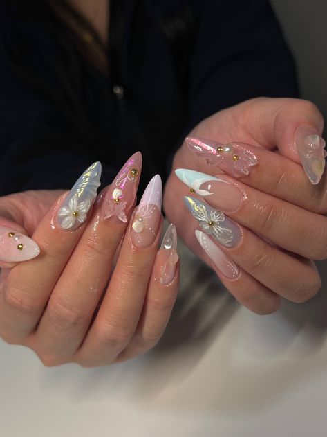 obsesssedddddd inspo from @nailsby.nica #nails #fyp #nailinspo | nailsby.nica | TikTok Nagel Tips, Almond Shape Nails, Nail Forms, Nagel Inspo, Stick On Nails, Nailed It, Artificial Nails, Long Acrylic Nails, Flower Nails