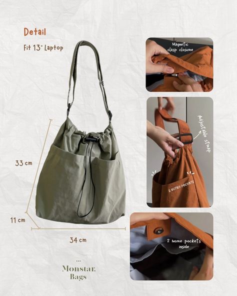 Easy Sling Bag ⋆.˚ 4 colors ⋆.˚ 📸 by us 📌 in stock • $9.90 • #monstar_bag #totebag #totebagaesthetic #bag #phnompenhcity #cambodia #trending #outfit #foryoupage #style #fyp Phnom Penh City, Sling Bag Pattern, Bag Free Pattern, Style Reference, String Bag, Bag Patterns To Sew, Baby Ideas, Shopper Bag, Hang Tags