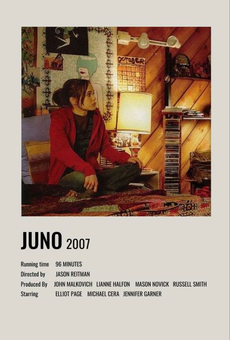 Juno Movie Poster, Juno Poster, Juno Aesthetic, Juno Movie, Elliot Page, Michael Cera, John Malkovich, Film Posters Minimalist, Fav Movies