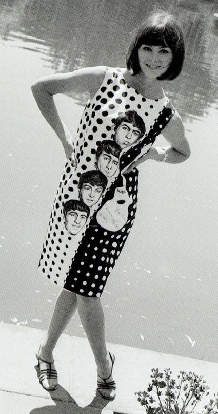 Beatlemania Dress 1960's 1960s Fashion Mens, Beatles Dress, Colleen Corby, With The Beatles, 1960’s Fashion, 1960 Dress, Mode Retro, 1960 Fashion, Fashion 1960s