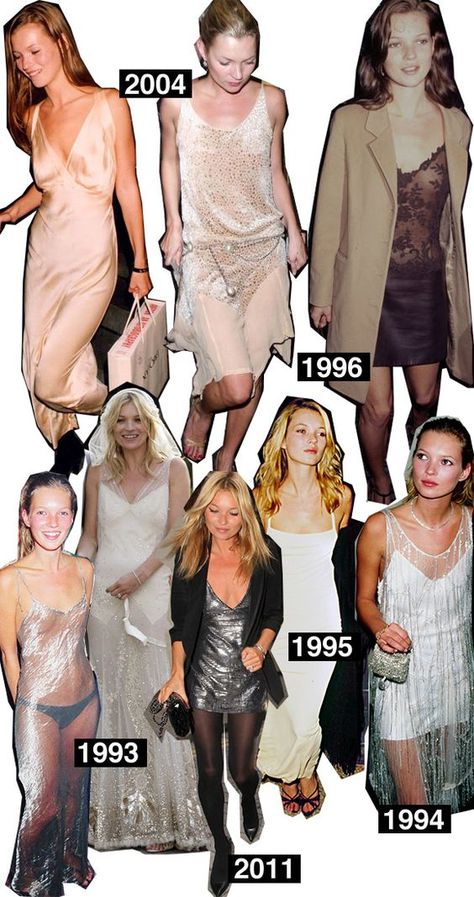 Kate Moss - Master of the Slip Dress @Commandress Fashion Flashback: Kate Moss 90s, 90s Grunge Hair, 90s Slip Dress, Kate Moss Style, Queen Kate, Hippy Chic, Slip Dresses, Kate Moss, Looks Style