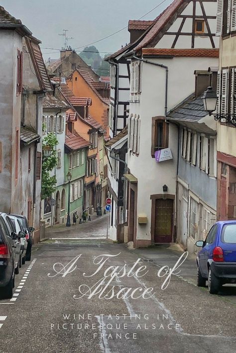 Picturesque scene of a steep, narrow street and its half-timbered houses on a walking tour and #wine tasting in the medieval town of Barr in the #Alsace region of #France Narrow Street, European Itineraries, Europe On A Budget, Alsace France, Backpacking Europe, Europe Tours, Europe Vacation, Europe Travel Guide, Medieval Town