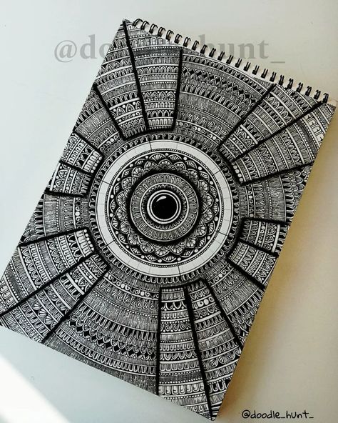 "Who knew black and white could be so captivating? Loving this mandala masterpiece 🖤 #MandalaVibes" Art supplies: Sketchbook: @menorahcreatif Pens: @brustro_official #mandala #art #blackandwhiteart #3dmandala #mandalaart Zentangle Ideas, Mandala Designs, May 5, Mandala Design, Mandala Art, Art Supplies, Sketch Book, Doodles, Pen