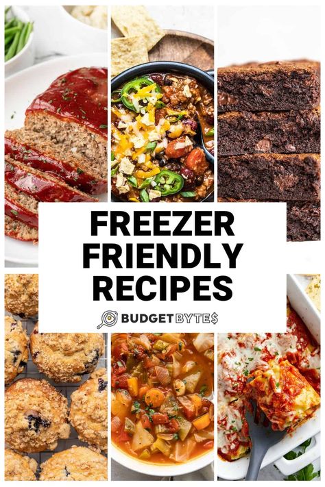 40+ of our favorite freezer-friendly recipes including breakfast recipes, soups and stews, main dish recipes, and desserts! Freezer Meal Soups, Freezer Friendly Soup Recipes, Soup Recipes Freezer Friendly, Chicken Soup Freezer Meal, Banana Bread Baked Oatmeal, Post Pregnancy Meals Freezer Cooking, Tomato Lentil Soup, Foodie Lover, Easy Baked Ziti