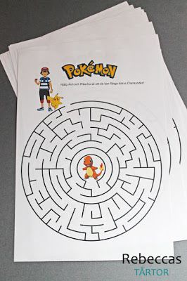 Rebeccas tårtor: Pokémon kalas Pokemon Decorations, Pokemon Birthday Card, Pokemon Printables, Pokemon Party Decorations, Pikachu Birthday, Pokemon Themed Party, Pokémon Birthday, Pokemon Diy, Pokemon Craft