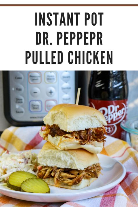 Dr Pepper Chicken Instant Pot, Dr Pepper Chicken, Pulled Chicken Recipe, Pulled Chicken Recipes, Pulled Pork Recipe Slow Cooker, Chicken Instant Pot, Shredded Bbq Chicken, Summer Crockpot Recipes, Ip Recipes