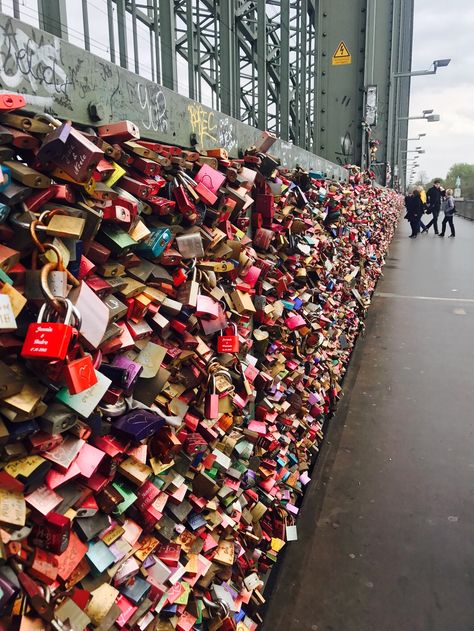 Love lock bridge  Cologne, Germany Love Lock Bridge, Lock Bridge, Love Lock, Cologne Germany, Bucket List, Vision Board, Bridge, Germany, Quick Saves