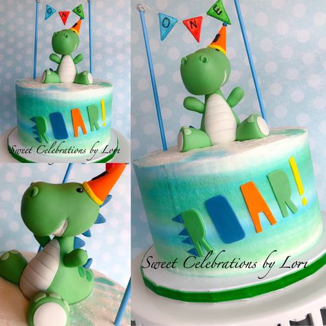 Dinosaur Smash Cake, Boys 1st Birthday Cake, Dinosaur Birthday Party Decorations, Dino Cake, Dinosaur Birthday Cakes, Dinosaur Themed Birthday Party, Dino Birthday Party, Dinosaur First Birthday, Dinosaur Cake