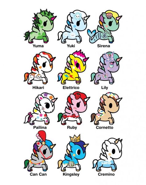 My new loves!  I need Sirena and Lily from this series.  And some others from the first 3.  I adore them! Toki Doki Characters, Tokidoki Characters, Toki Doki, Unicorns And Mermaids, Tanah Liat, Vinyl Toys, Kawaii Design, Italian Artist, Rainbow Unicorn