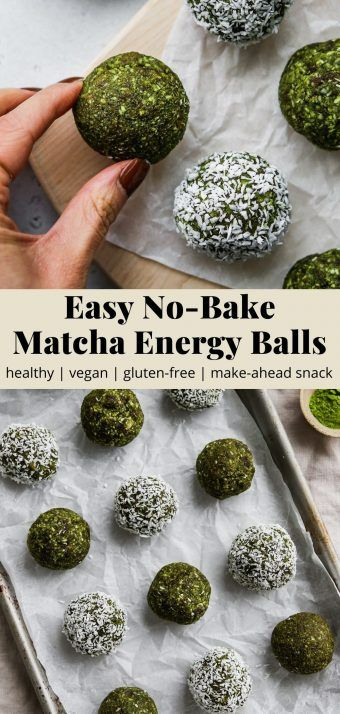 Easy Coconut Matcha Energy Balls | Walder Wellness, Dietitian (RD) Matcha Snacks, Matcha Energy Balls, Coconut Matcha, Energy Bite, Energy Balls Healthy, Matcha Recipes, Fit Foods, Energy Bites Recipes, Sweet Foods