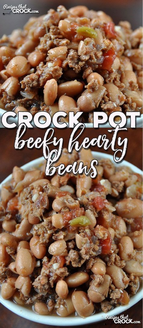 Hamburger Crockpot, Hamburger Crockpot Recipes, Beans In Crockpot, Crockpot Dinner Recipes, Crock Pot Beef, Crockpot Beef, Crockpot Dishes, Beans Recipe, Crock Pot Slow Cooker