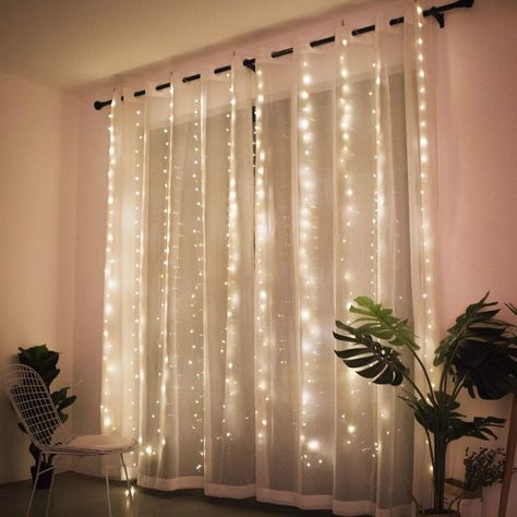 Curtains With Lights, Christmas Light Curtains, An Nou Fericit, Led Curtain Lights, Light Party, Led Curtain, Christmas Garlands, Curtain String Lights, Party Garden