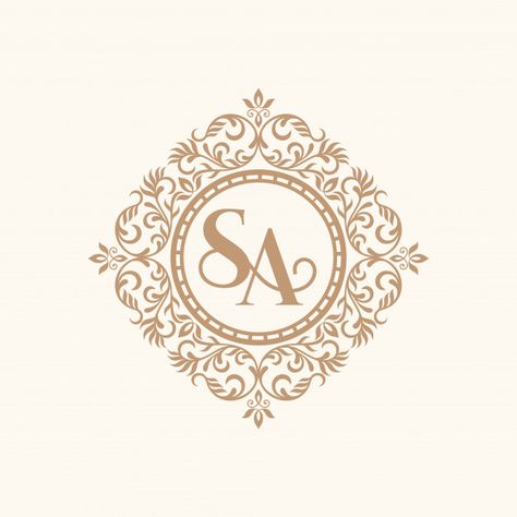 Wedding Initials Logo Letters, A S Logo Design Letter, Wedding Logo Design Luxury, Wedding Initials Logo Design, Initials Logo Letters, Wedding Initials Logo, Typo Logo Design, Logo Flower, S Letter Images