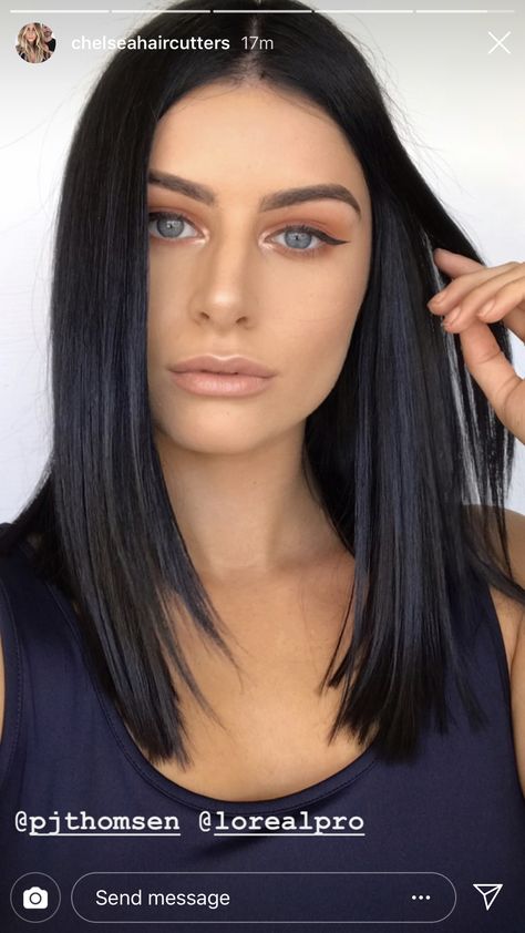 Medium Length Straight Haircut, Straight Hair Extensions Black, Chest Length Hair, Mid Length Straight Hair, Shoulder Length Straight Hair, Medium Length Hair Straight, Straight Hairstyles Medium, Straight Black Hair, Medium Haircuts