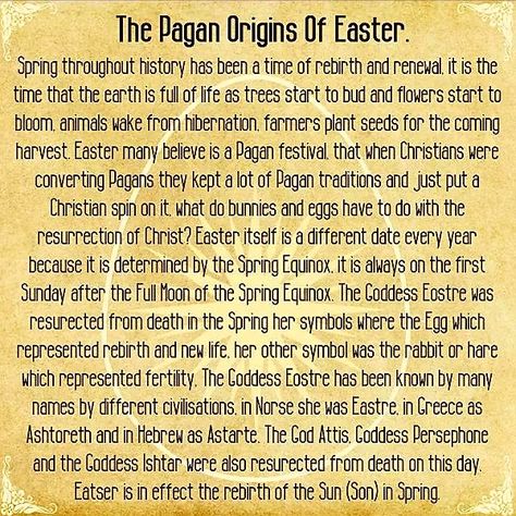 "The Pagan Origins of Easter" Easter Pagan Holiday, Pagan Meaning, Pagan Origins Of Easter, Easter Pagan, Easter Meaning, Spring Equinox Ritual, Pagan Beliefs, Pagan Festivals, Pagan Spirituality