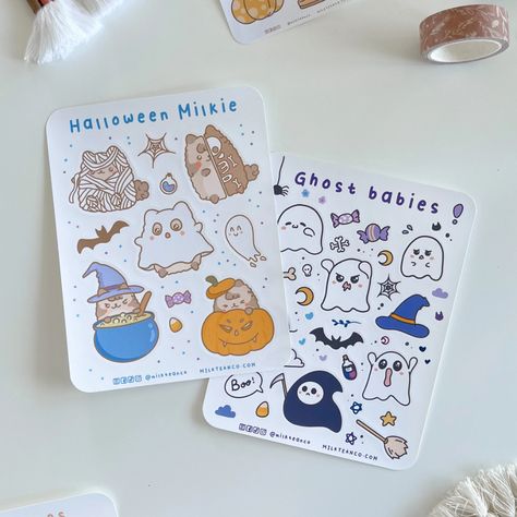 How To Make and Sell Stickers Online in 5 Steps (2022) Collecting Stickers, Sell Stickers, Selling Stickers, Sticker Business, Sticker Design Inspiration, Baby Blue Aesthetic, Halloween Scrapbook, How To Make Stickers, Scrapbook Stickers Printable