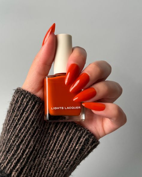 Lights Lacquer, Home for the Harvest 🧺 First up, 🎃 Little Miss Pumpkin, a burnt pumpkin orange polish with a crelly finish This is such a wearable orange shade and the formula is spectacular 🧡 • use code COLORNOOK to save on your purchase @lightslacquer • use code THECOLORNOOK to save on your purchase @nominal #lightslacquer #homefortheharvest #fallnails #fallnailcollection #orangenails #pumpkinnails #burnorangenails #littlemisspumpkin burnt orange crelly nail polish autumn fall Blood Orange Nails, Lights Lacquer, Pumpkin Nails, The Harvest, Orange Nails, Blood Orange, Pumpkin Orange, Shades Of Orange, Little Miss