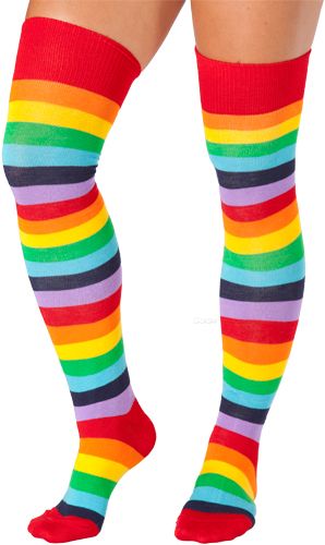 Rainbow Thigh High Stocking Striped Thigh High Socks, Thigh High Stocking, Rainbow Socks, Rainbow Bright, Rainbow Brite, Over The Knee Socks, Thigh High Socks, Thigh High Stockings, Striped Socks