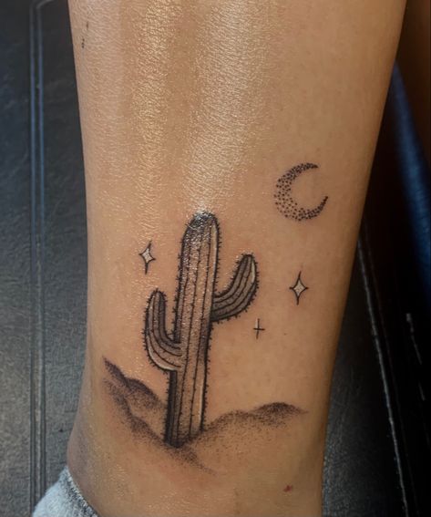 Unique Cactus Tattoo, Sedona Arizona Tattoo Ideas, Cactus Line Tattoo, Small Cactus Tattoo, Western Tats, Cactus Tattoo Small, Tattoo Cactus, Adventure Drawing, Cactus Tattoos