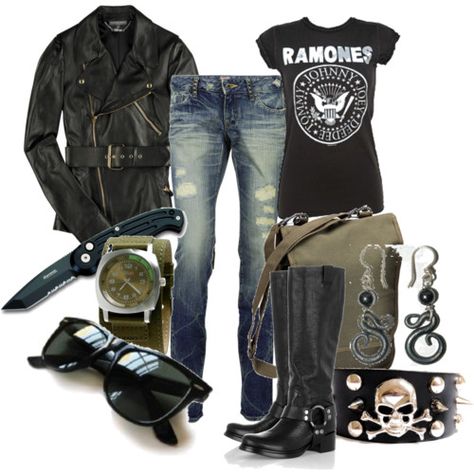 Like! Ramones Outfit, Tshirt Making, Motorcycle Boots Outfit, Biker Chick Outfit, Rock Chick Style, Youth Church, Rocker Chic Style, Chick Style, Winter Boots Outfits