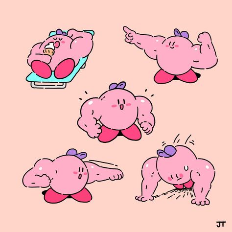 Buff Kirby, Kirby Crossover, James Turner, Kirby Memes, Kirby Character, Arte 8 Bits, Kirby Art, Nintendo Art, Artist Alley