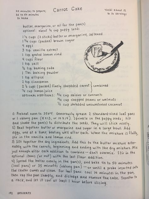 Carrot Cake (Moosewood Cookbook) Moosewood Cookbook, Book Notion, Scrapbook Recipe Book, Cottagecore Recipes, Homemade Recipe Books, Recipe Book Design, Diy Cookbook, Gazpacho Recipe, Cookbook Design