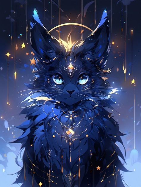 Cat Phone Wallpaper, Warrior Cats Art, Fantasy Creatures Art, Mythical Creatures Art, Anime Animals, Warrior Cat, 판타지 아트, Dreamy Art, Cute Anime Wallpaper