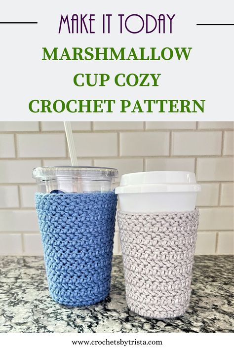 Coaster Design Ideas, Koozie Pattern, Cup Sleeve Pattern, Crochet Koozie, Knit Cup Cozy, Cup Cozy Crochet, Coffee Cozy Pattern, Cup Cozy Crochet Pattern, Mug Cover