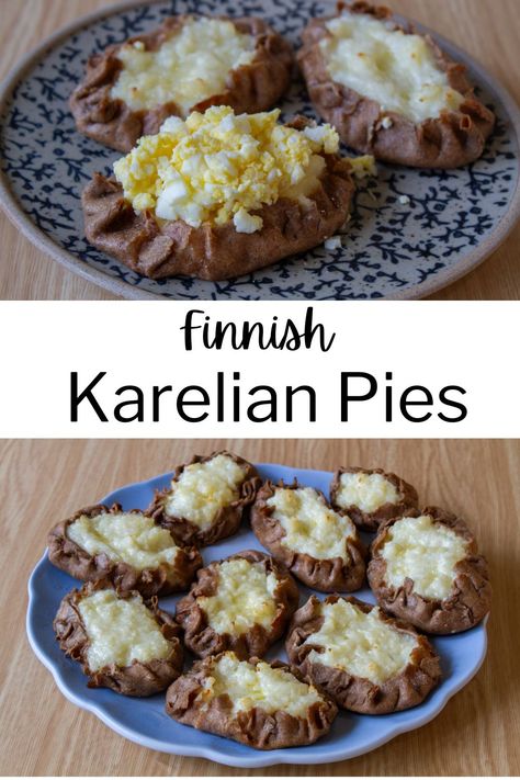 Finnish Karelian Pies: Karjalanpiirakka Recipe - Sisu Homemaker Finnish Christmas Recipes, Finnish Christmas Food, Finnish Food Recipes, Finnish Pastries, Karelian Pie, Finnish Pancake Recipe, Viking Recipes, Finnish Pancakes, Finnish Cuisine